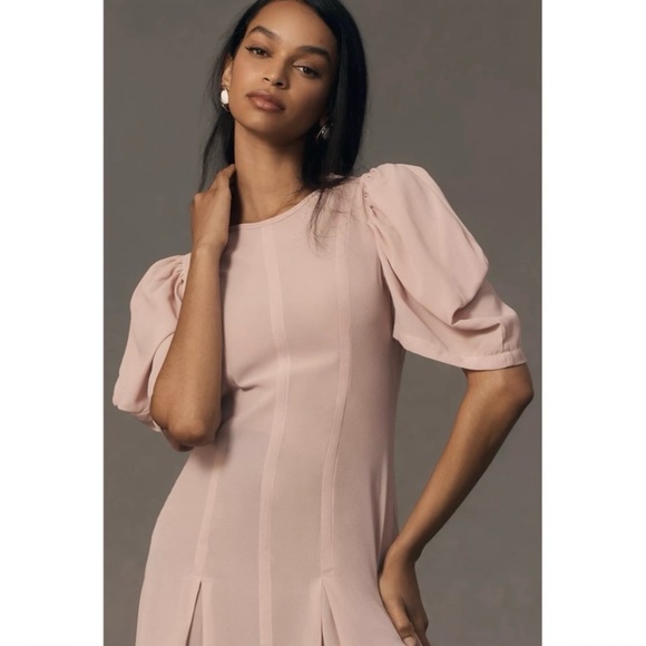 Anthropologie sheer dusty pink dress - Picture 4 of 9